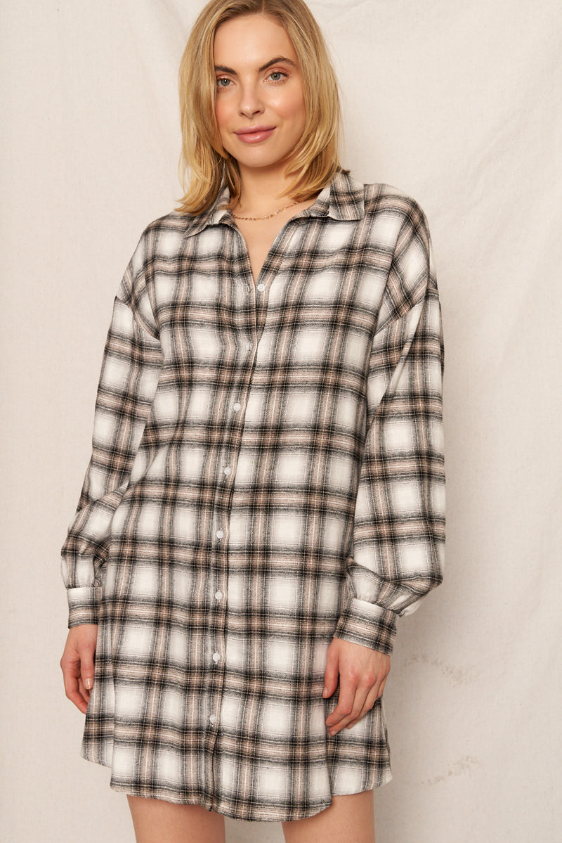 Bailey Plaid Shirt Dress