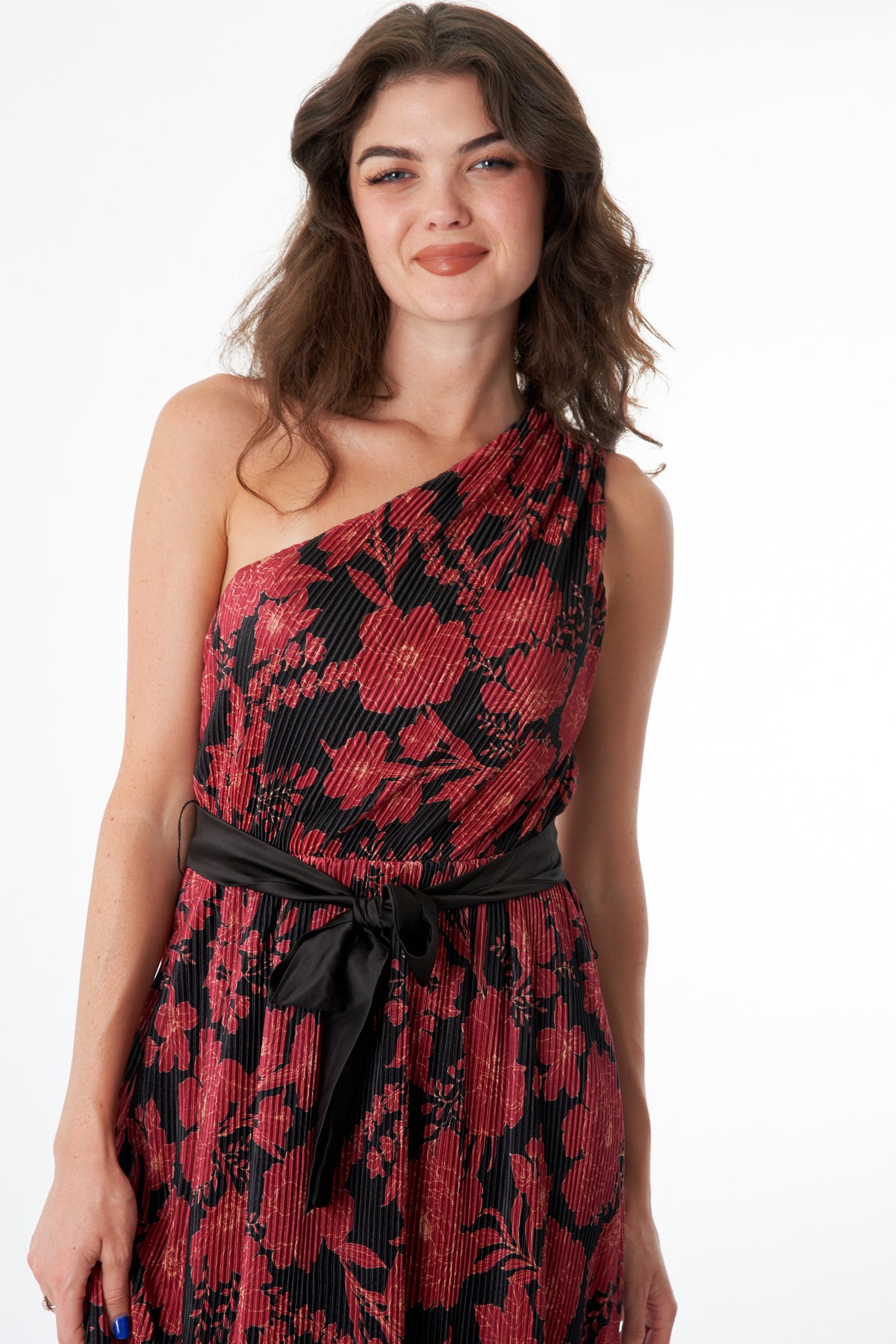 Maple Floral One Shoulder Dress