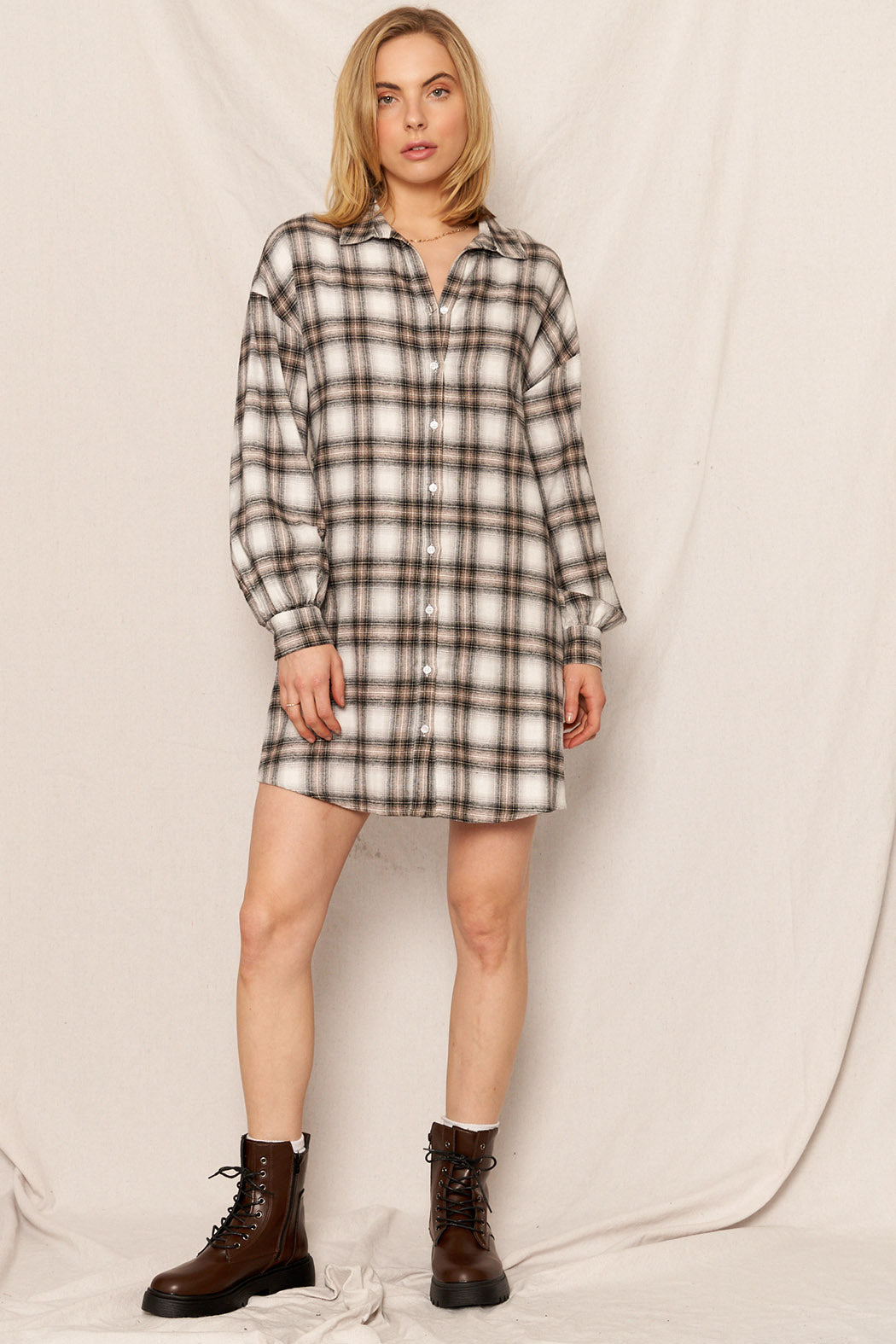 Bailey Plaid Shirt Dress