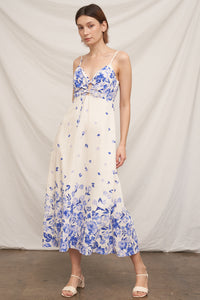 Majolica Floral Midi Dress