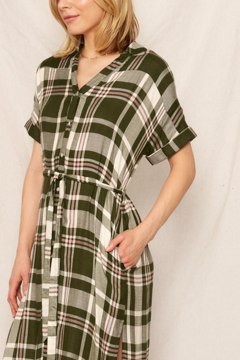 Madeleine Plaid Shirt Dress