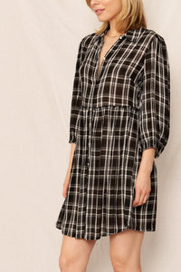 Savannah Plaid Babydoll Dress