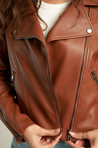 Buffy Faux Leather Moto Jacket