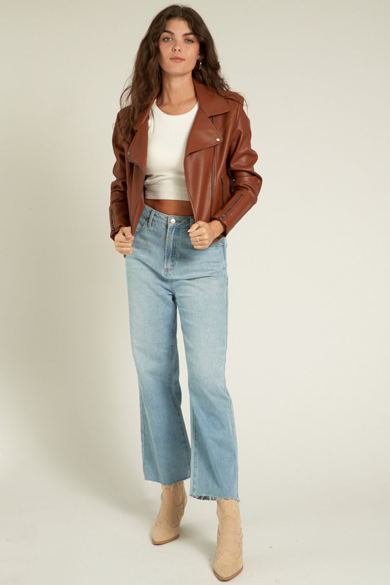 Buffy Faux Leather Moto Jacket