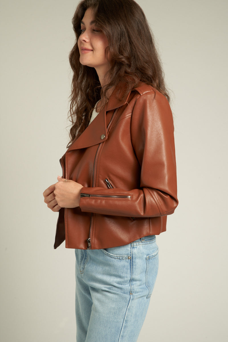 Buffy Faux Leather Moto Jacket