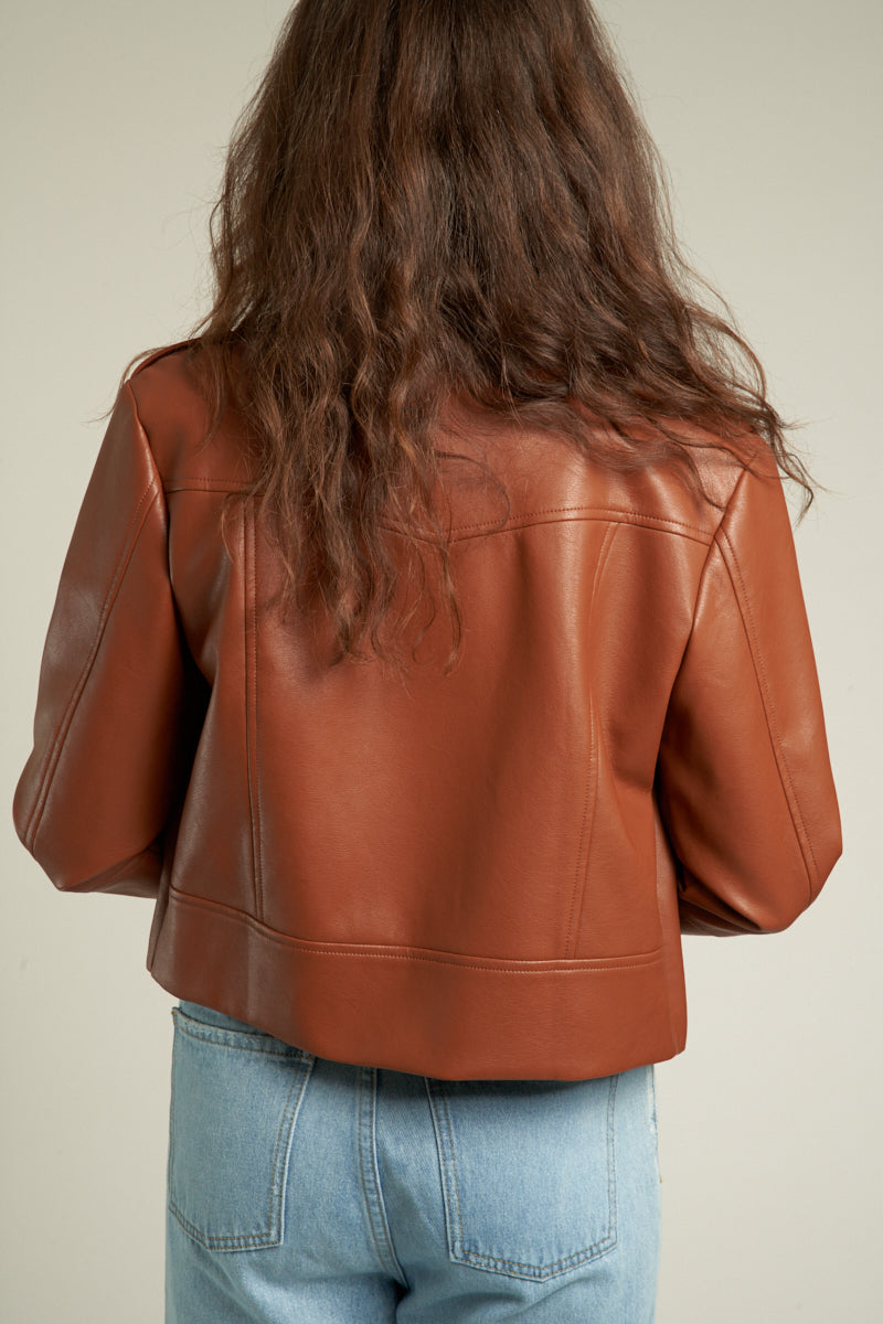 Buffy Faux Leather Moto Jacket