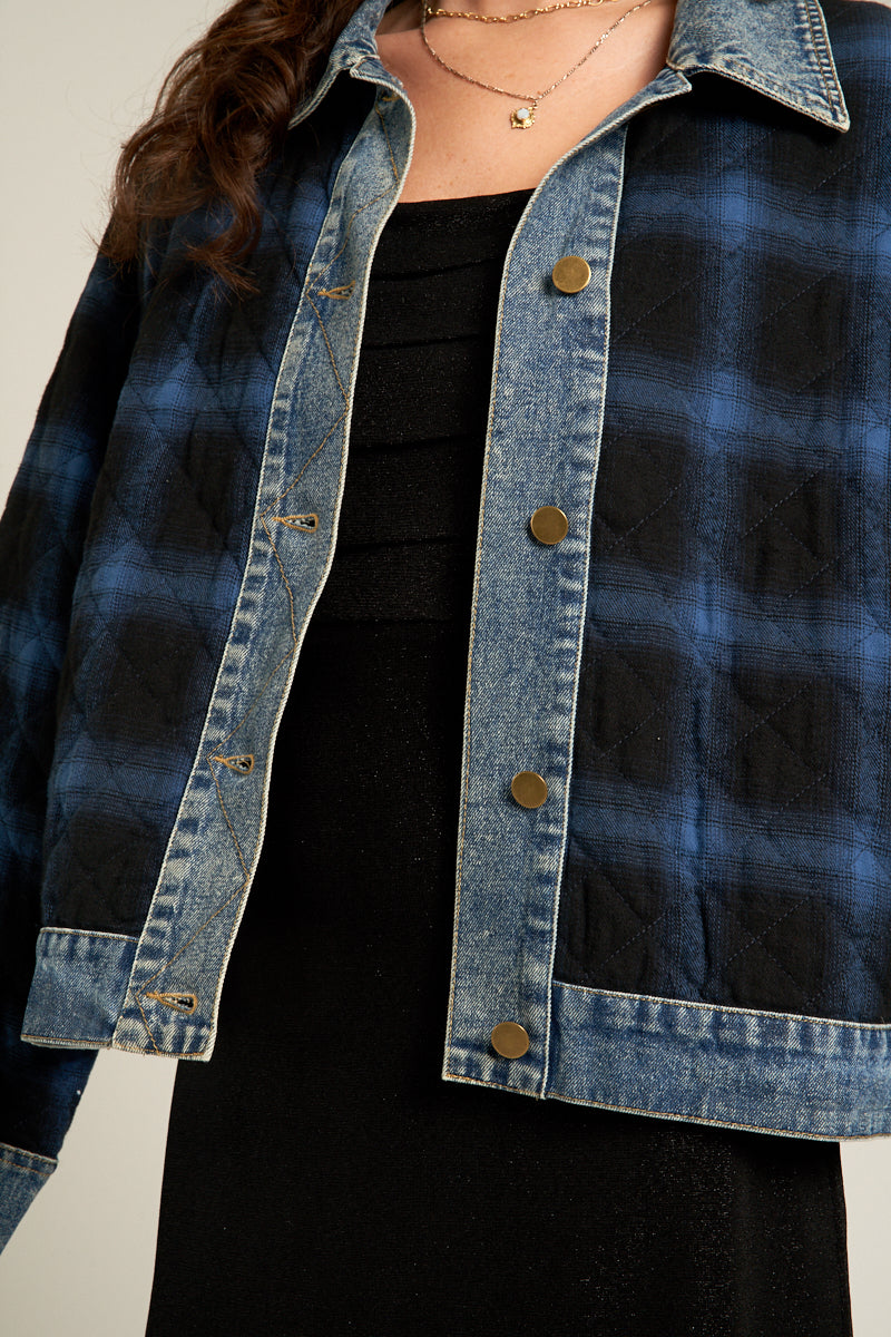 Josie Plaid Denim Jacket