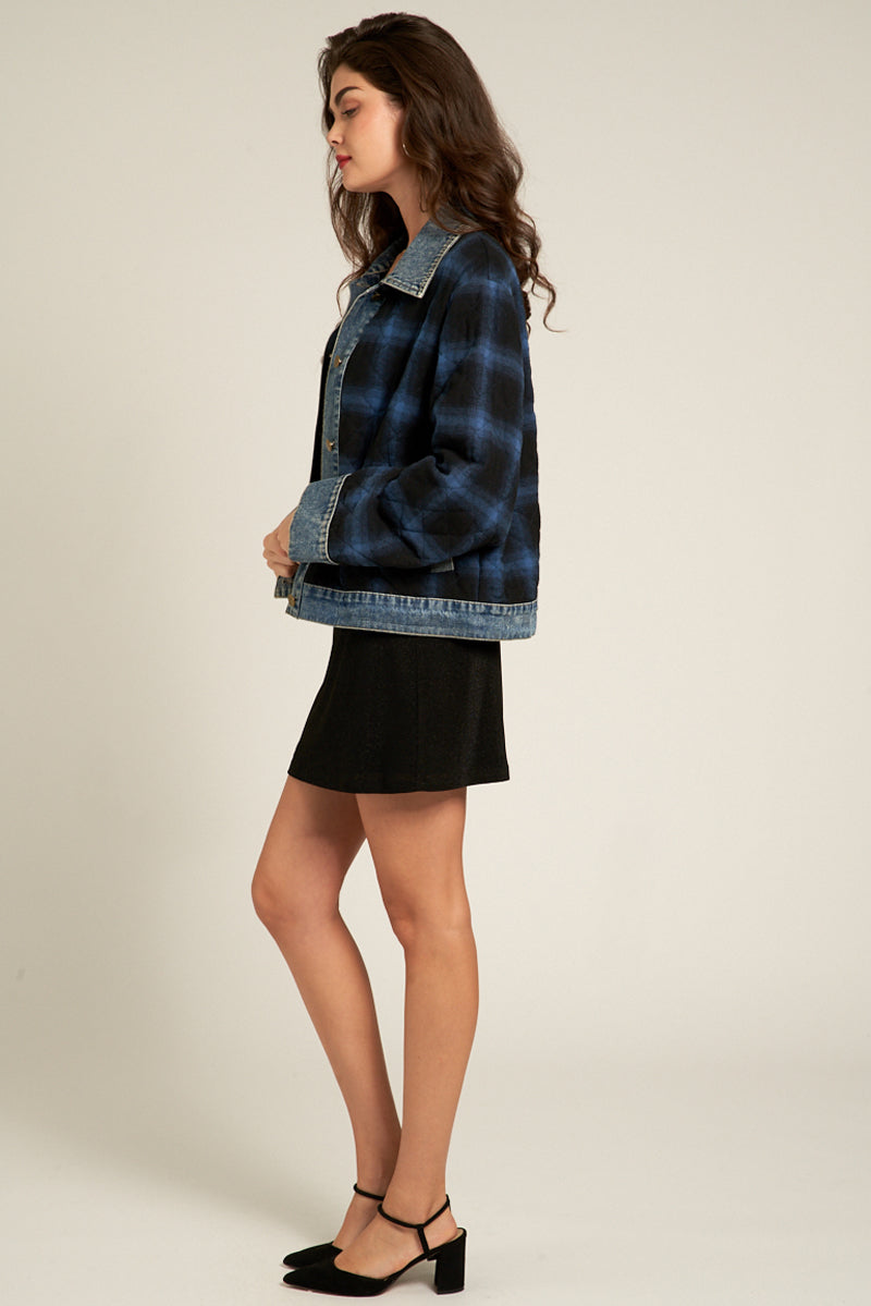 Josie Plaid Denim Jacket