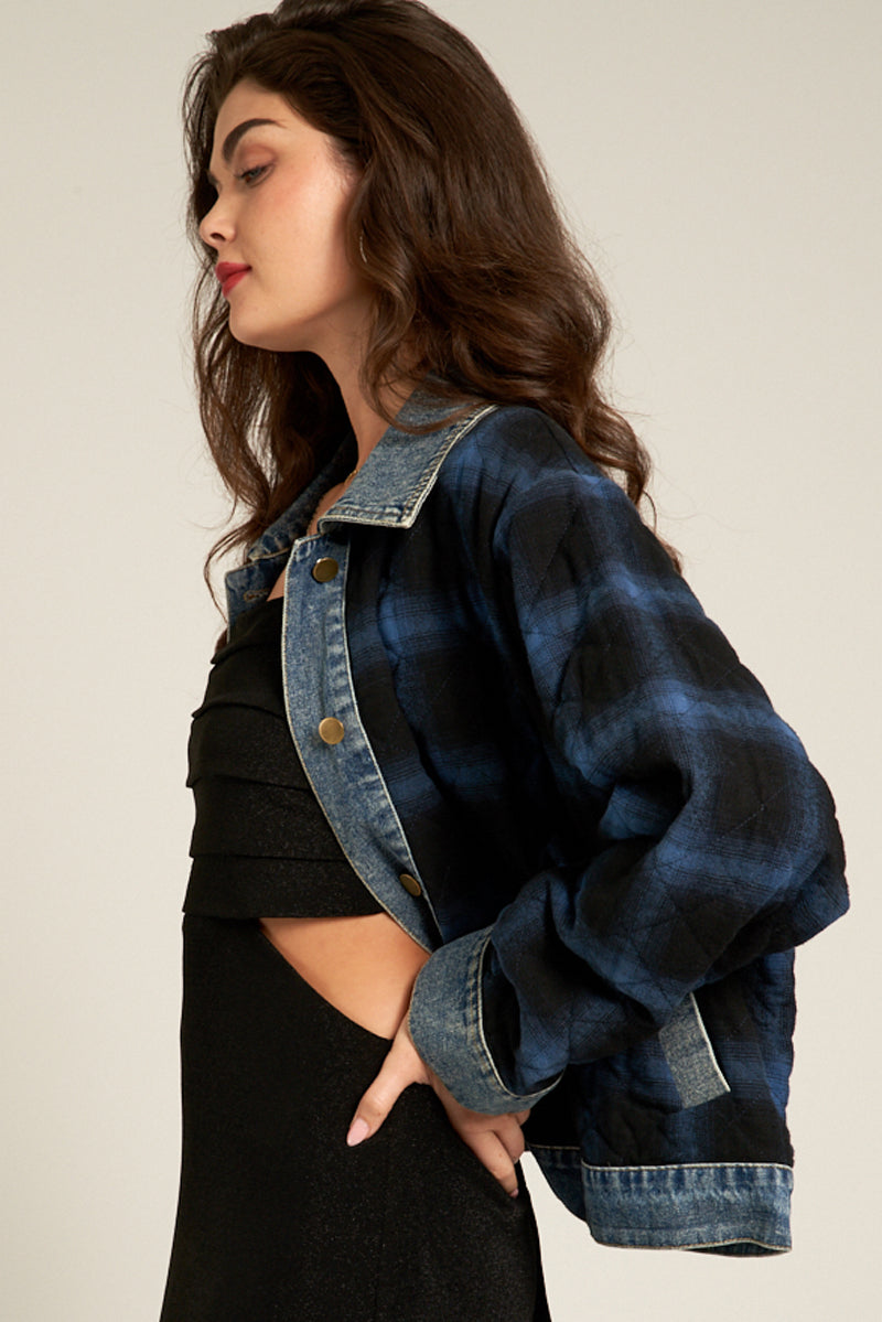 Josie Plaid Denim Jacket