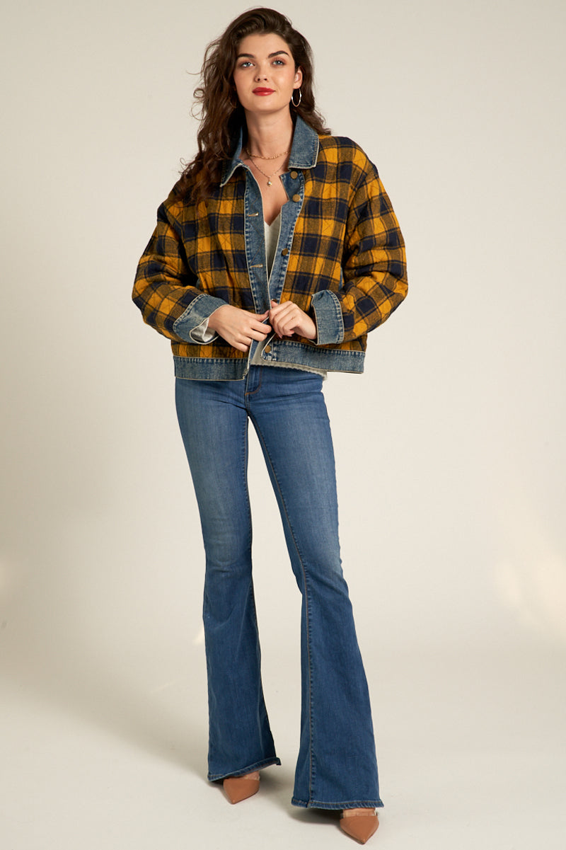 Josie Plaid Denim Jacket