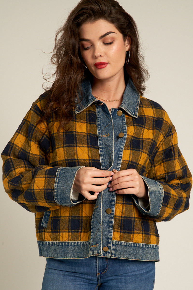 Josie Plaid Denim Jacket