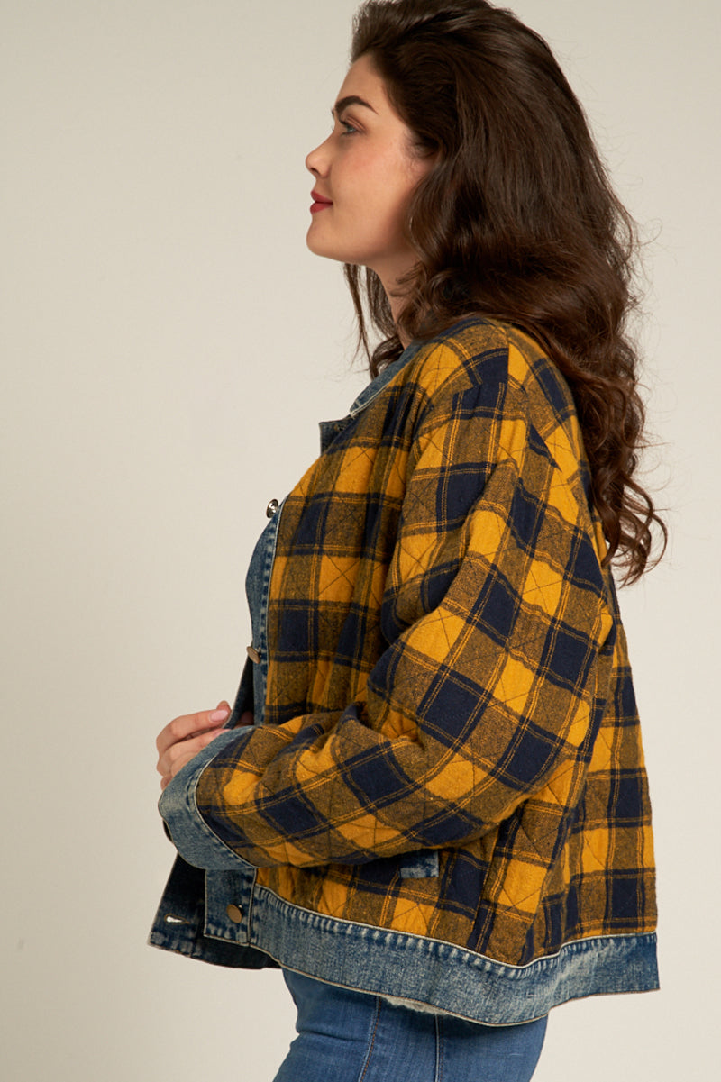 Josie Plaid Denim Jacket