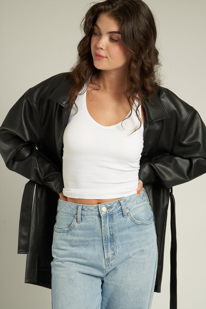 Lisa Faux Leather Jacket