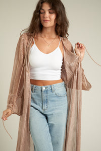 Naia Rose Gold Glitter Kimono