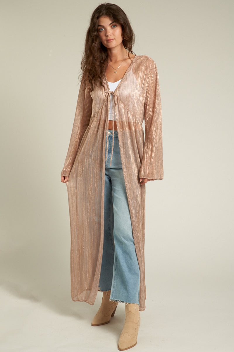 Naia Rose Gold Glitter Kimono