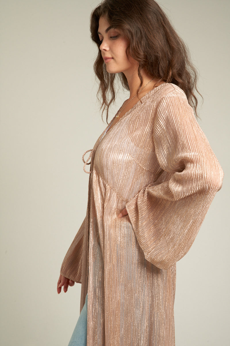 Naia Rose Gold Glitter Kimono