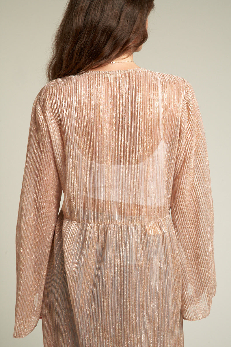 Naia Rose Gold Glitter Kimono