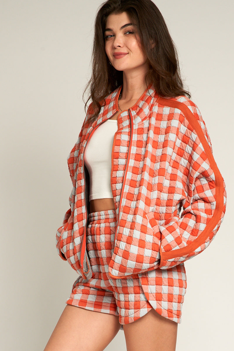 Ella Checkered Quilted Jacket