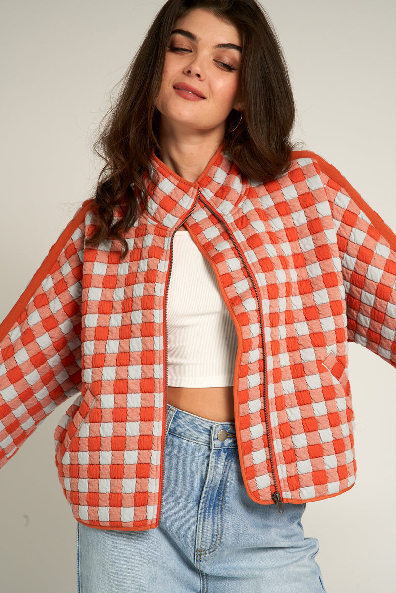 Ella Checkered Quilted Jacket