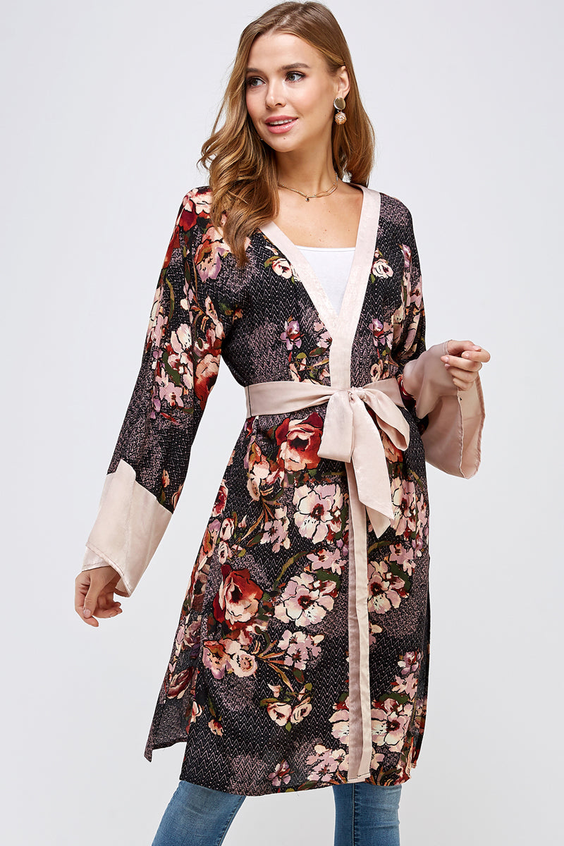 Josie Crimson Floral Kimono