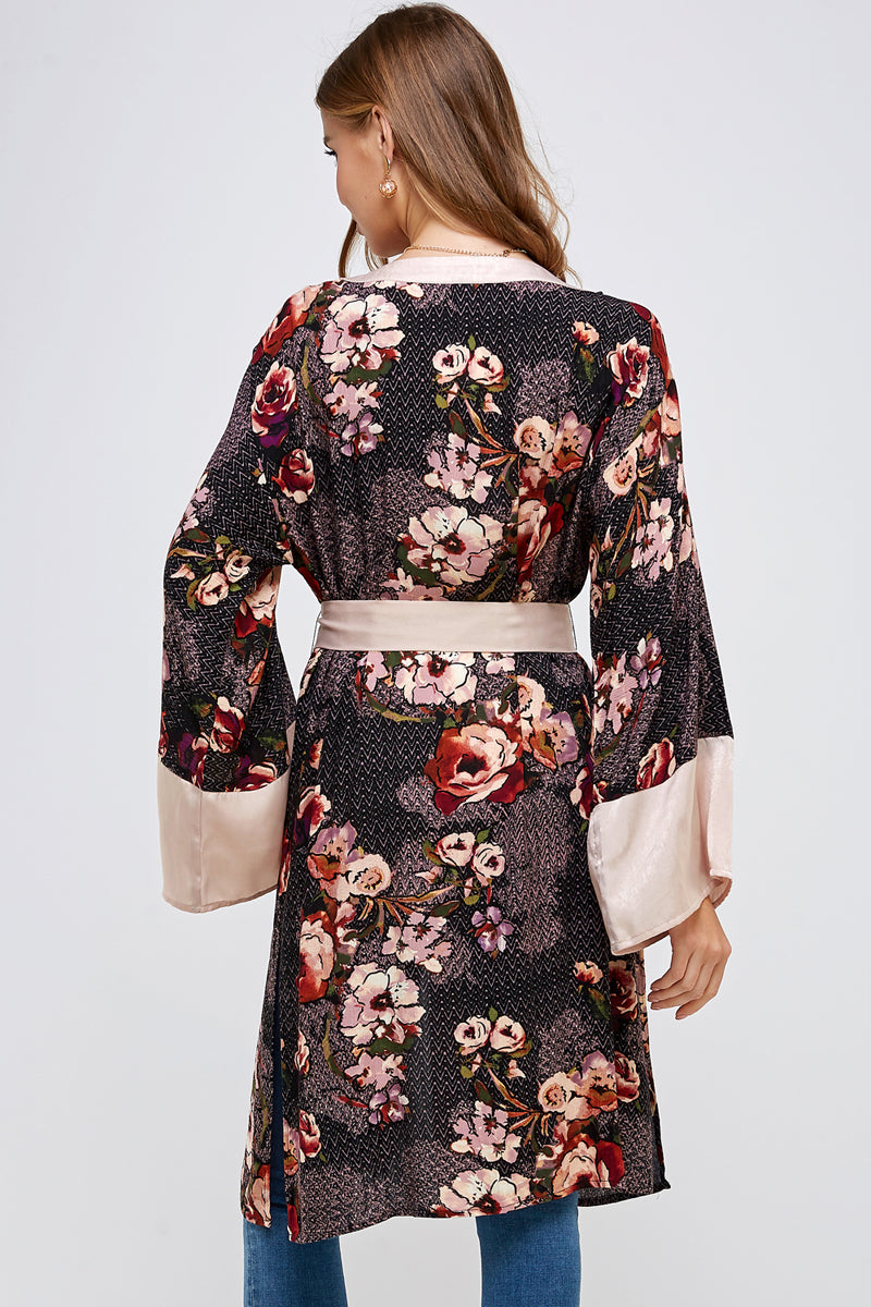 Josie Crimson Floral Kimono