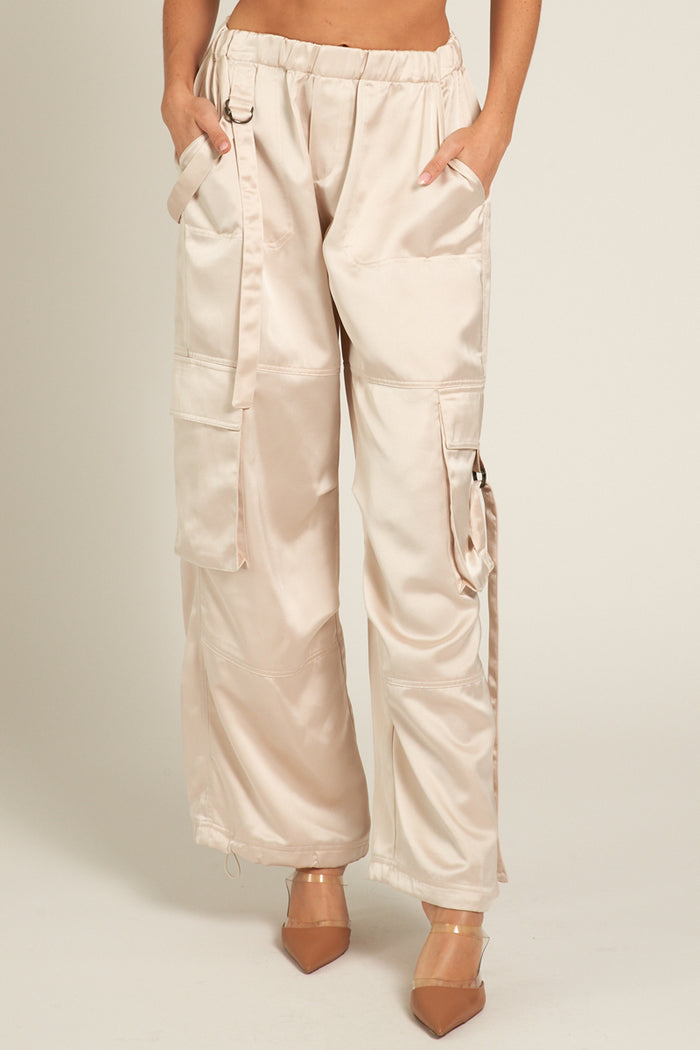 Joelle Satin Cargo Pants