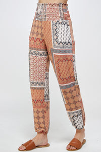 Lea Printed Patchwork Pants