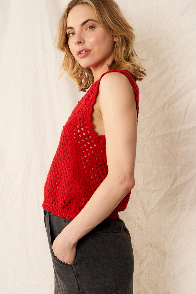 Pointelle Sweater Vest