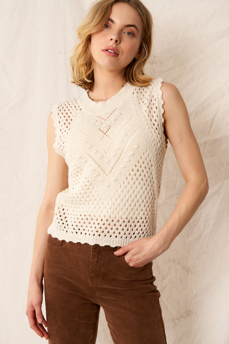 Pointelle Sweater Vest