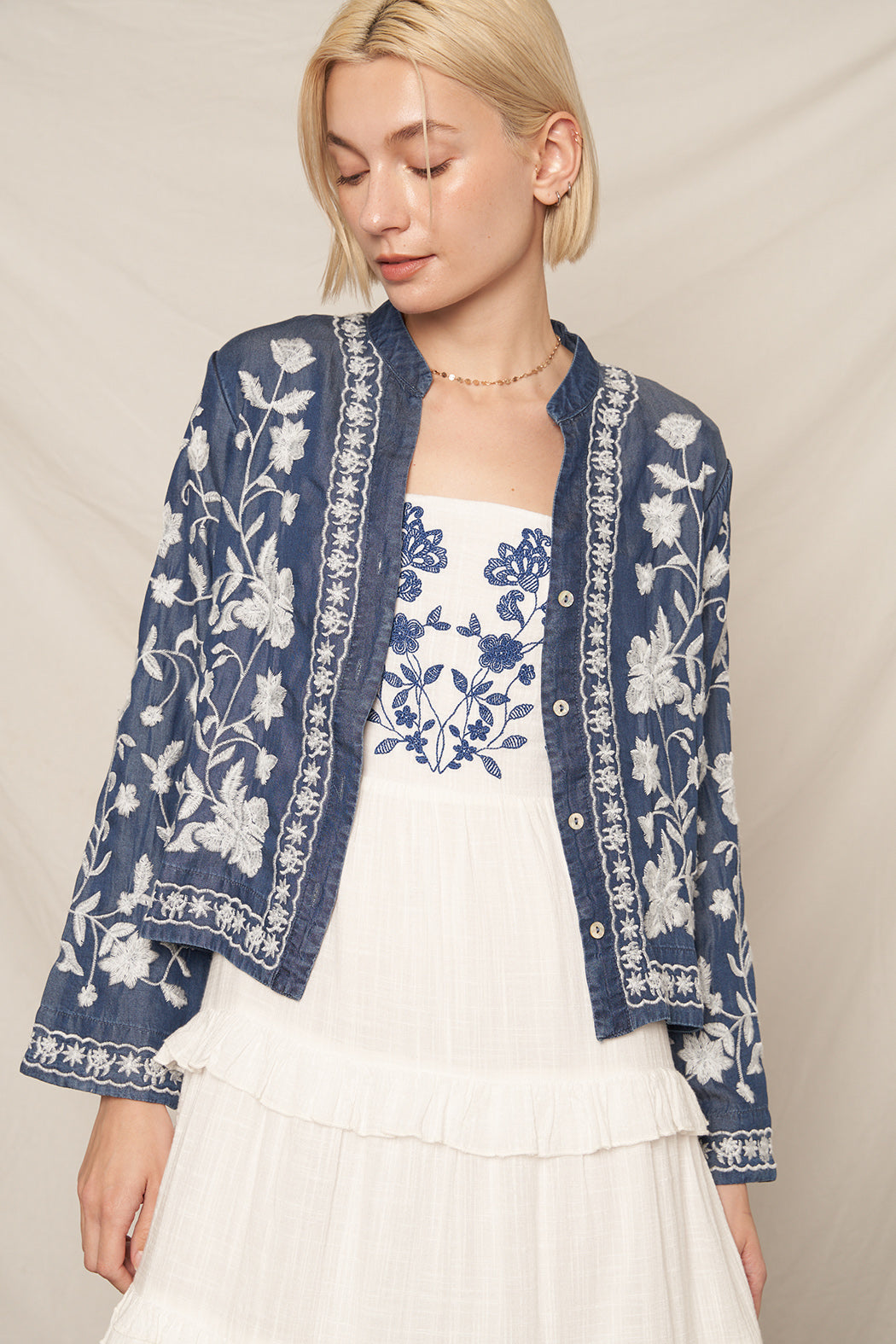 Mariposa Embroidered Button Down