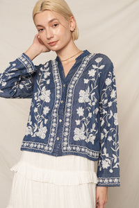 Mariposa Embroidered Button Down