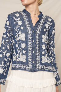 Mariposa Embroidered Button Down