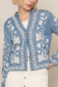 Mariposa Embroidered Button Down