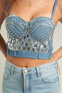 Run the World Denim Bustier