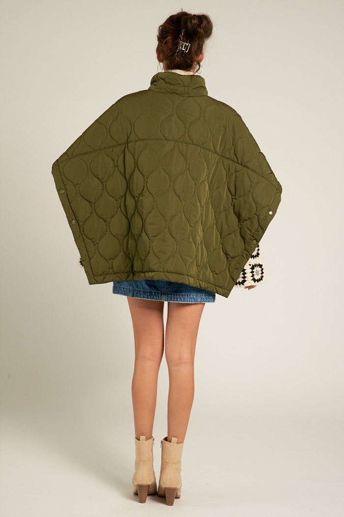 Amaya Quilted Cape Coat