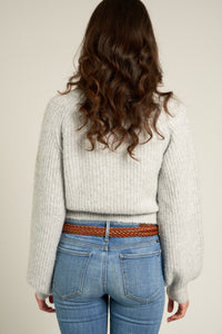 Thea Bubble Sleeve Crop Sweater