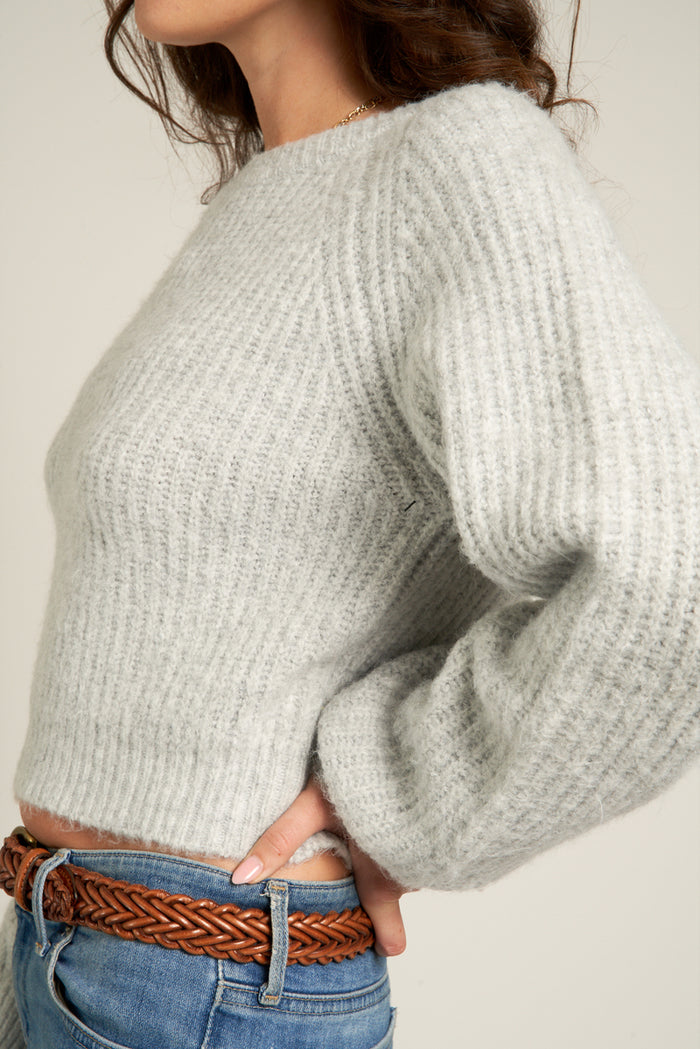 Thea Bubble Sleeve Crop Sweater