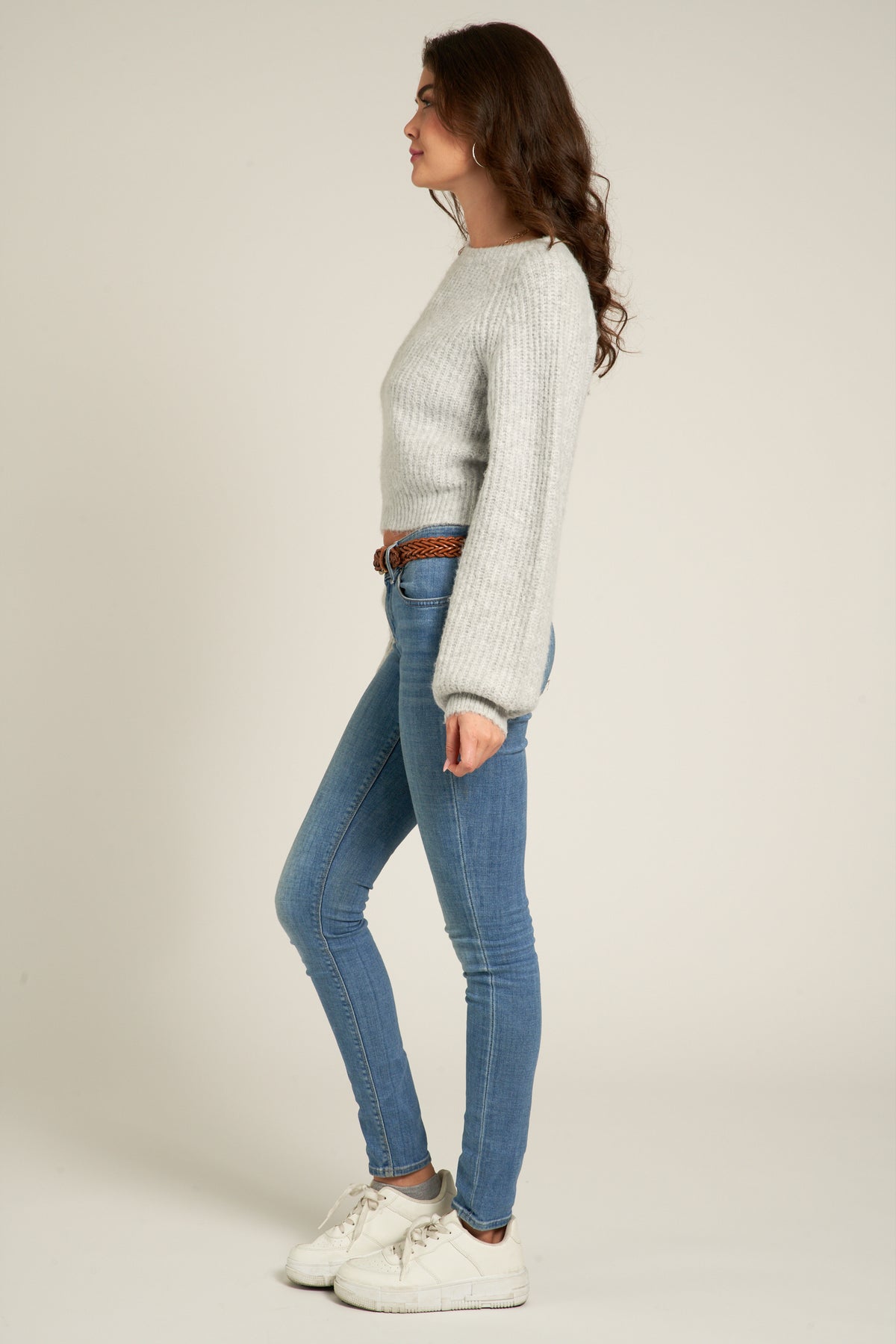 Thea Bubble Sleeve Crop Sweater