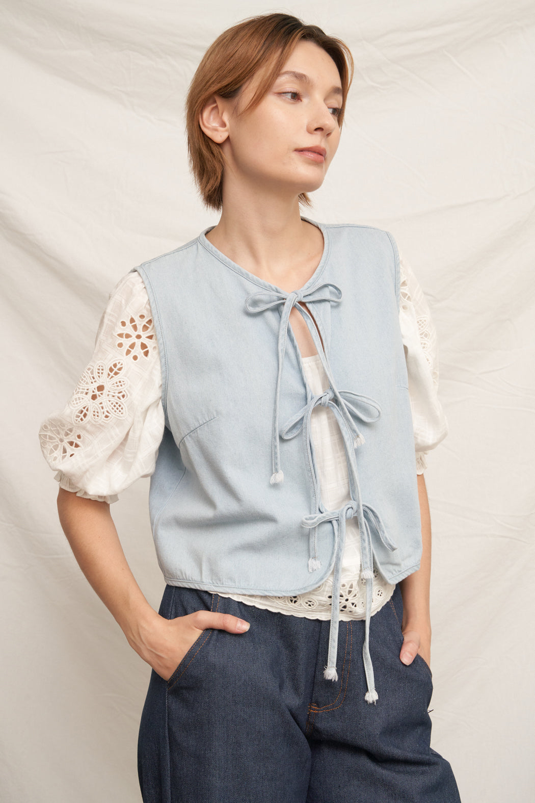 Bristol Tie Denim Vest