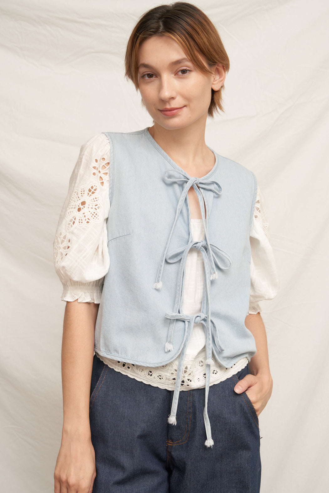 Bristol Tie Denim Vest