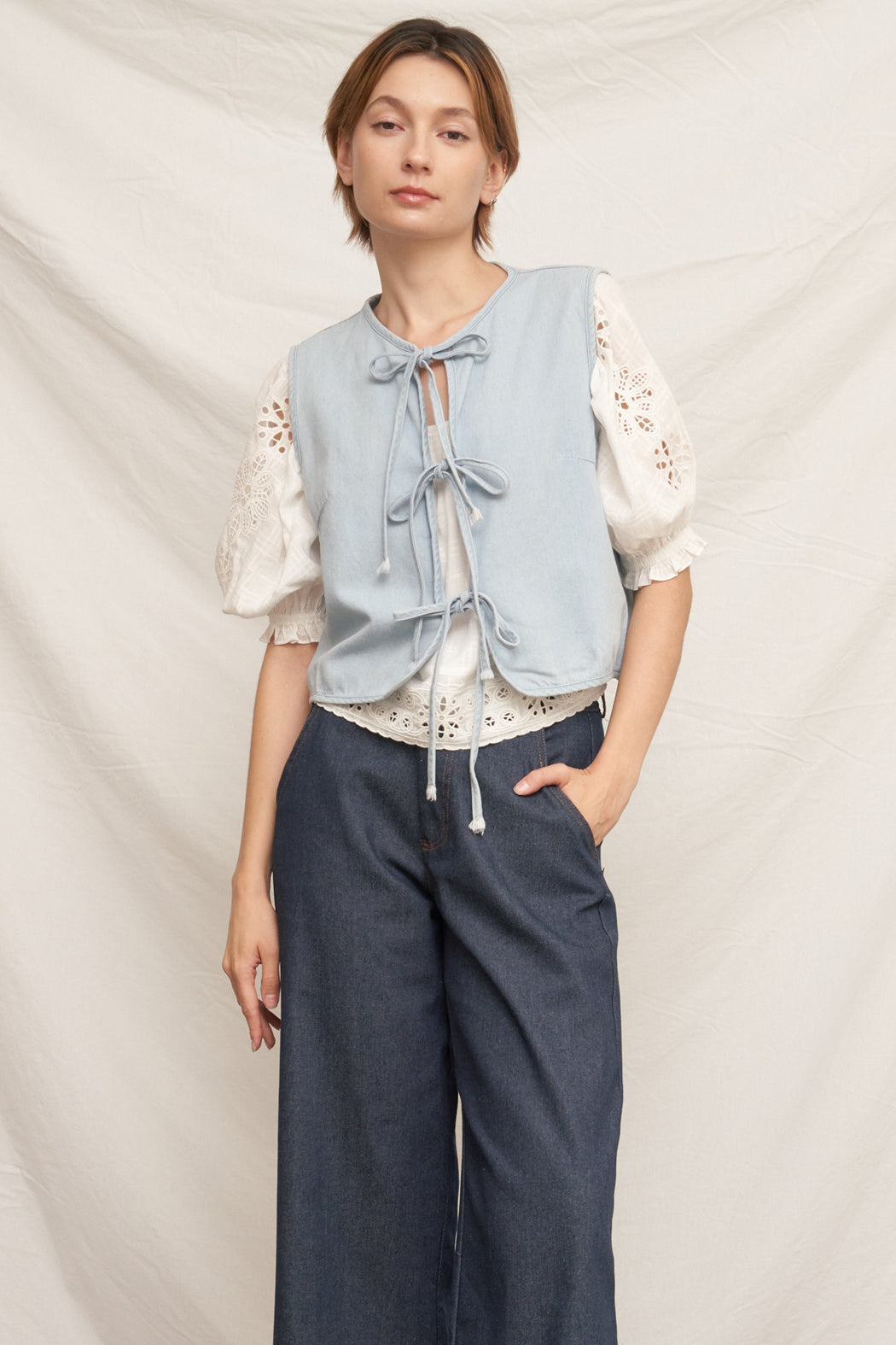 Bristol Tie Denim Vest