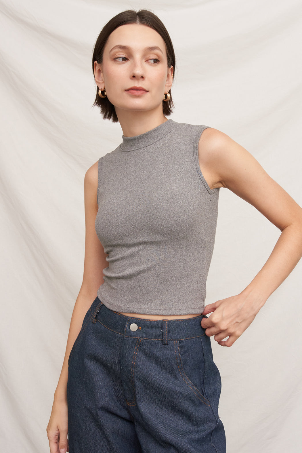 EC On Repeat Mock Neck Tank