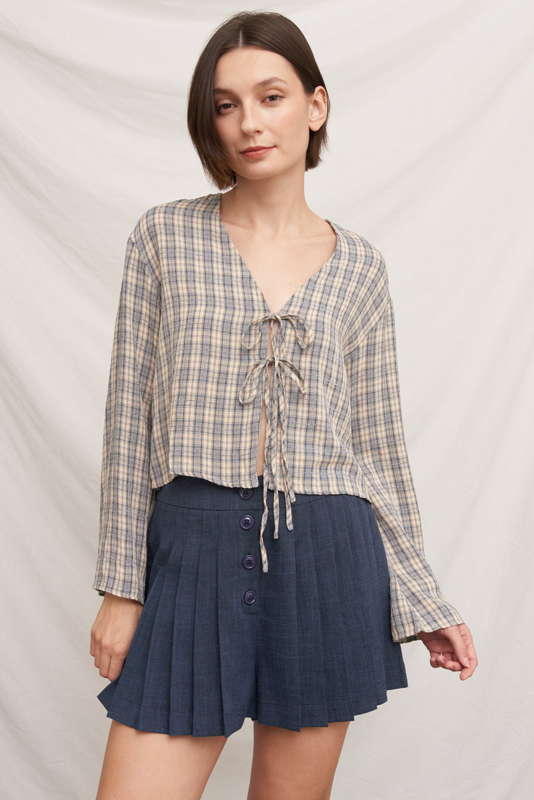 Della Tie-Front Top