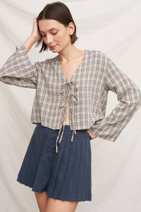 Della Tie-Front Top