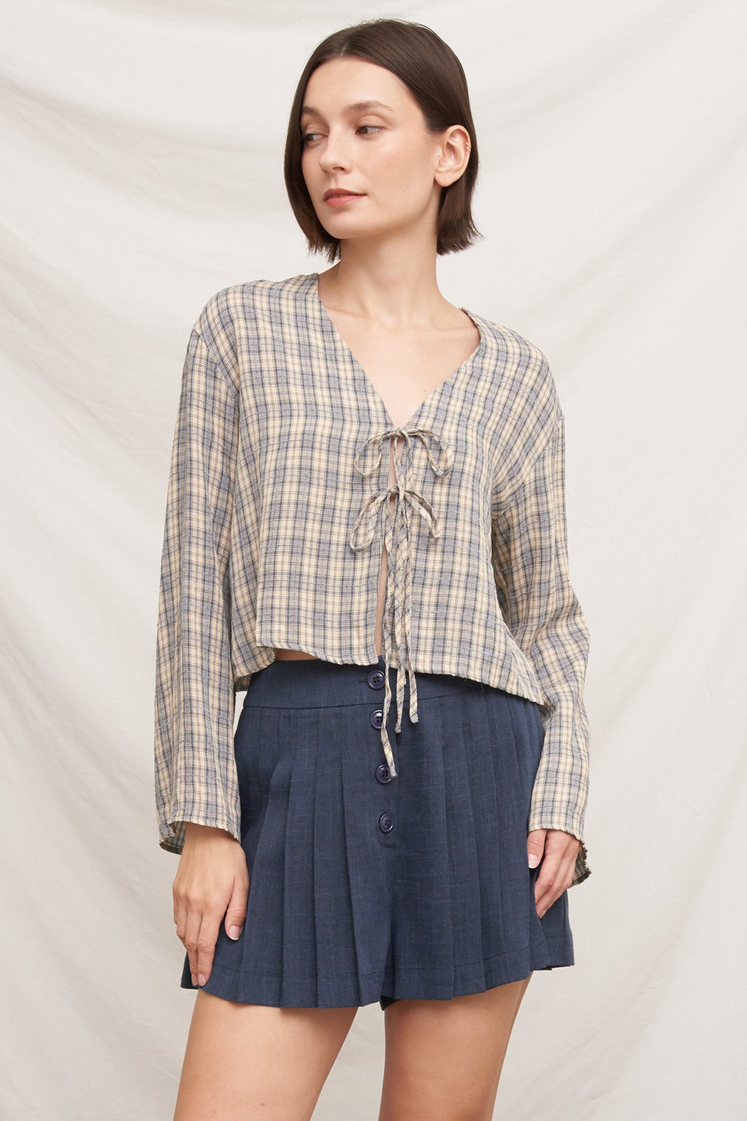 Della Tie-Front Top