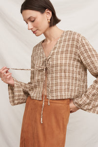 Della Tie-Front Top