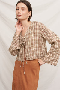 Della Tie-Front Top