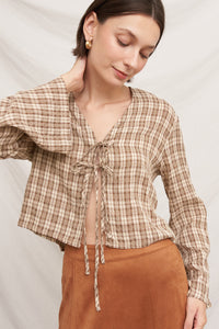 Della Tie-Front Top