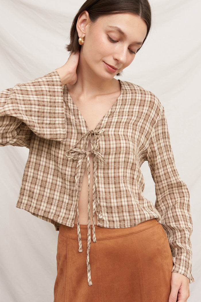 Della Tie-Front Top