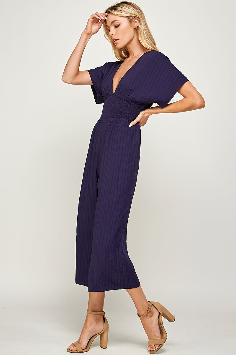 Tara Wide Leg Cropped Jumpsuit